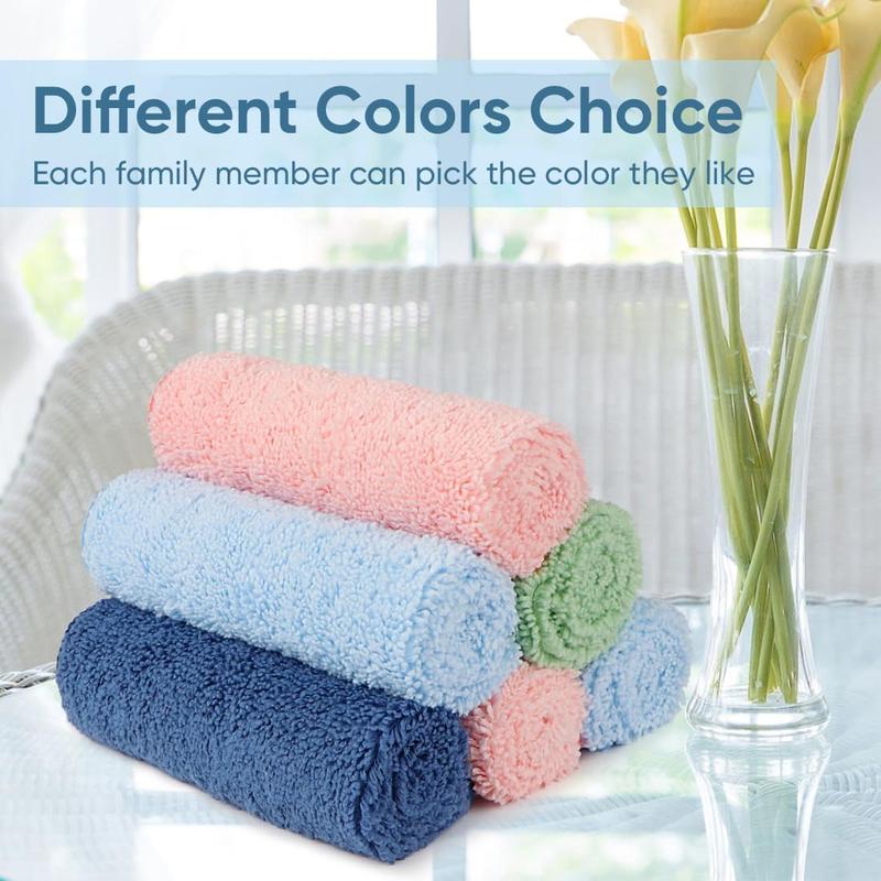 Microfiber Washcloths 12 Pack, Highly Absorbent and Soft Face Towel, Multi-Purpose Wash Cloths for Bathroom, Gym, Hotel, Spa and Kitchen, Multicolor 12x12 Inch