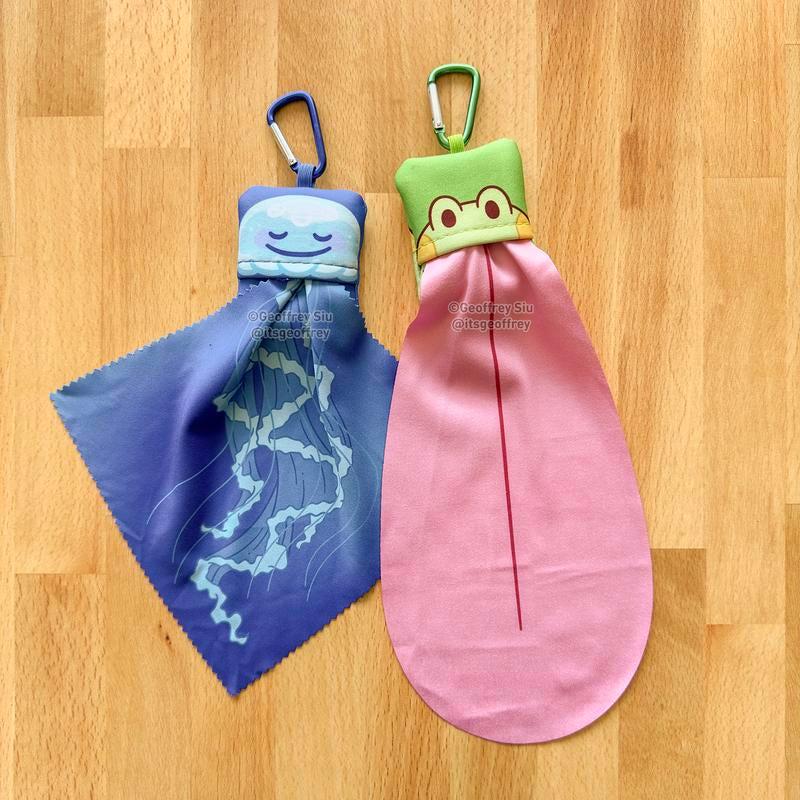 Jellyfish Microfiber Cloth Keychain Glass  Screen Cleaner Cleaning