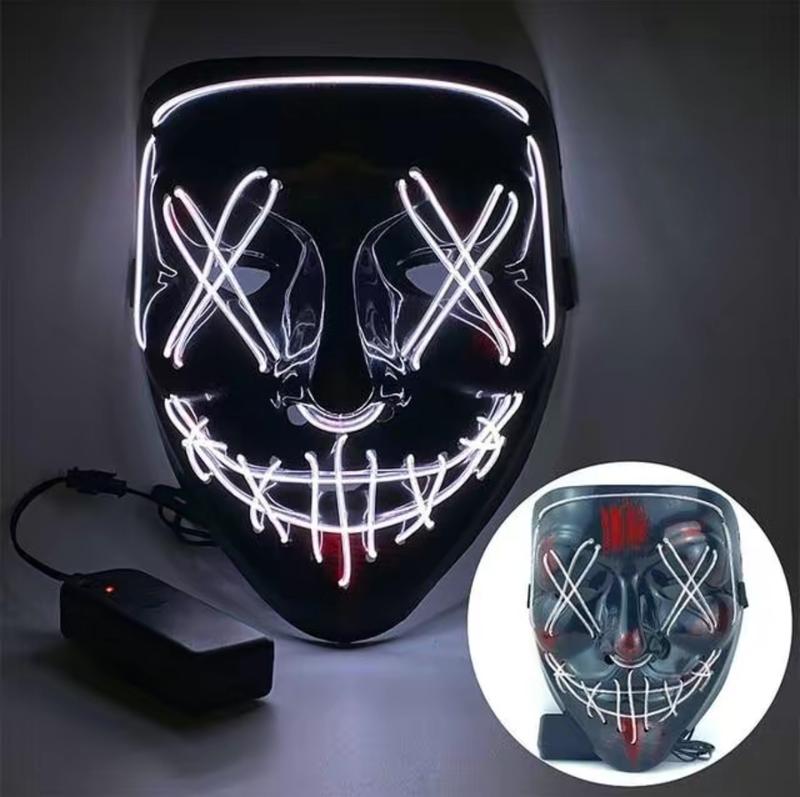 Pop trend Halloween Mask LED Light up Mask Scary mask for Festival Cosplay Halloween Costume Masquerade Parties, Carnival ,Gift Accessories