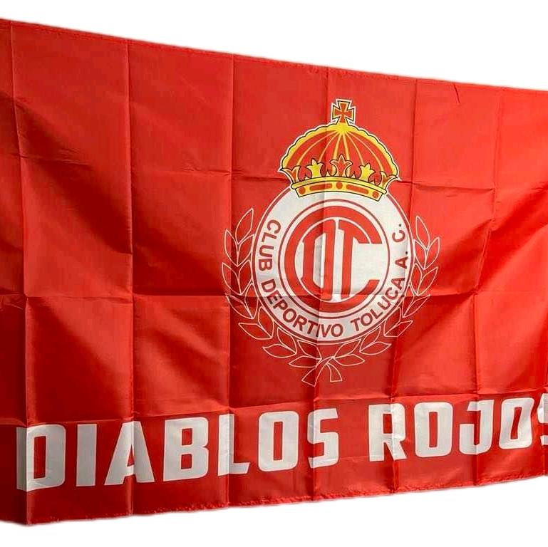 Diablos Rojos del Toluca 3x5 Ft Flag - Mexican futbol Banner