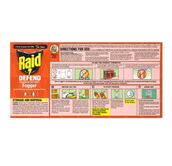 Raid Concentrated Deep Reach Fogger,Roach & Flea Insect Killer, 1.5 fl oz, 4 Cans