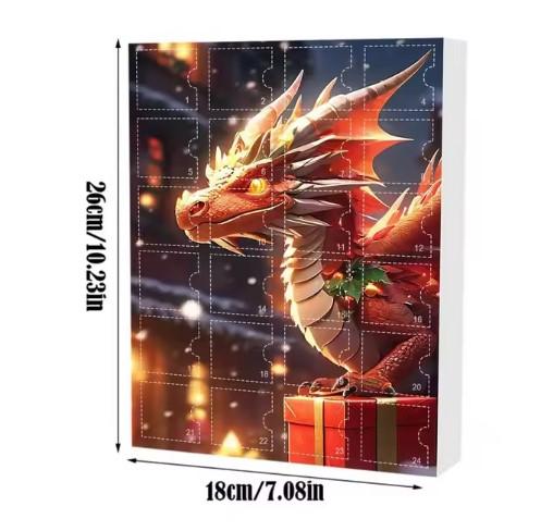 Dragon Christmas Advent Calendar 24 Days Of Vacation Advent Calendar Pendant 2D Advent Calendars Dinosaur Pendant Toy For Teens