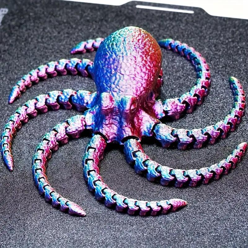 3D Printed Octopus Ornament, 1 Count Creative Desktop Decoration, Movable Joints Animal Model, Ideal Gift for Christmas & New Year