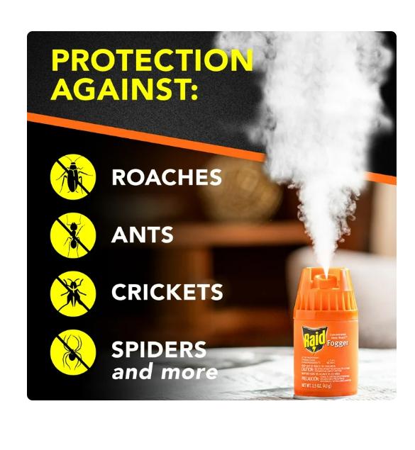 Raid Concentrated Deep Reach Fogger,Roach & Flea Insect Killer, 1.5 fl oz, 4 Cans