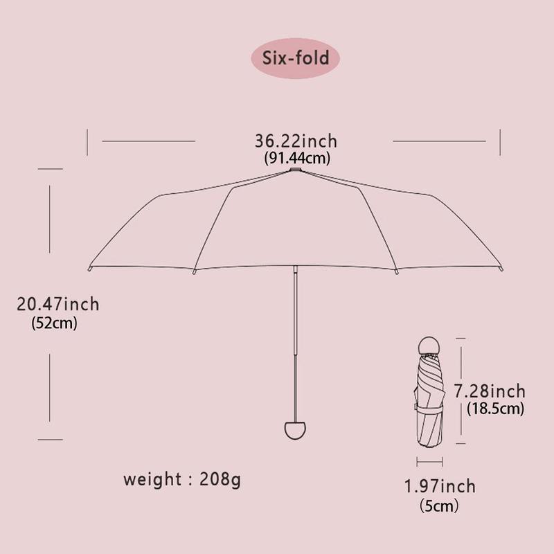 Portable Folding Umbrella, 1 Count Dual-use Manual Umbrella for Sun & Rain, Summer Essentials Sun Protection Pocket Mini Umbrella for Women & Girls, Music Festival Accessories, Summer Gifts