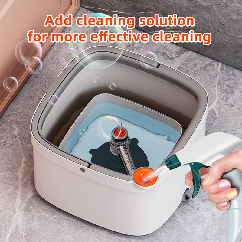 Spin Mop and Bucket Set with Self Separation Dirty and Clean Water System, Self Cleaning with Washable Mop Pads, Always Clean Floors with Clean Water