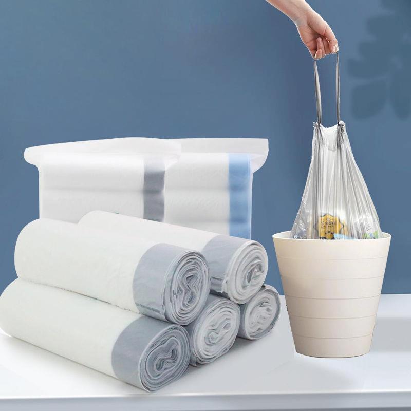 Disposable Drawstring Bin Bag, 75pcs set Recyclable Garbage Bags, Durable Bin Bags for Home Kitchen, Bathroom, Office