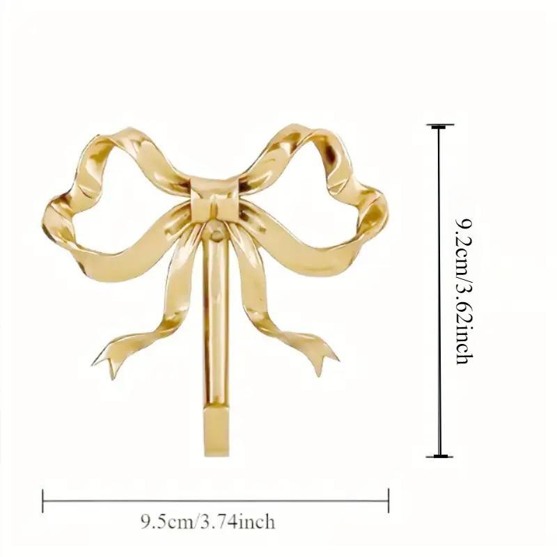 Bow Shaped Wall Hook, 1 Count Creative Retro Style Hook, Bedroom Porch Bathroom Decoration, Solid Brass Bow Shape Wall Hook, Room Decor