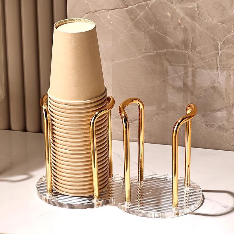 Disposable Paper Cup Holder, Modern Desktop Water Cup Storage Rack, Cup Organizer for Home Cafe Bar Office Hotel Decor