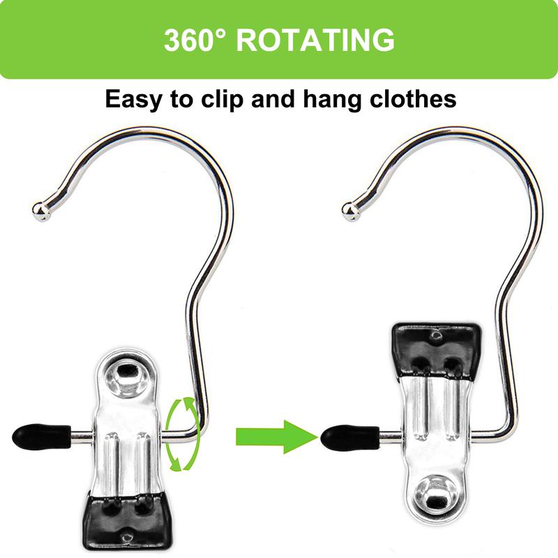 100 Pack Laundry Hooks, Clothes Pins and Hanging Clips Heavy Duty Hangers for Closet, Travel, Pants, Skirts,Socks, Handbags,Wardrobe Organizer