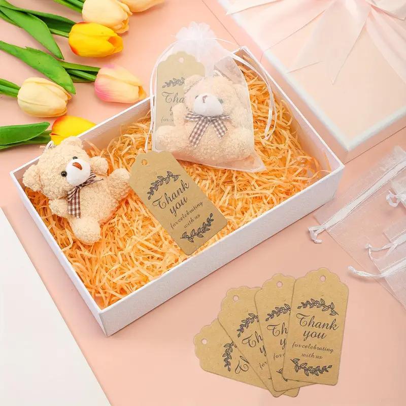 Teddy Bear Plush Doll with Gift Tag, 18pcs set Cute Bear Doll with Gift Box, Wedding Party Gift, Party Favors for Wedding Birthday