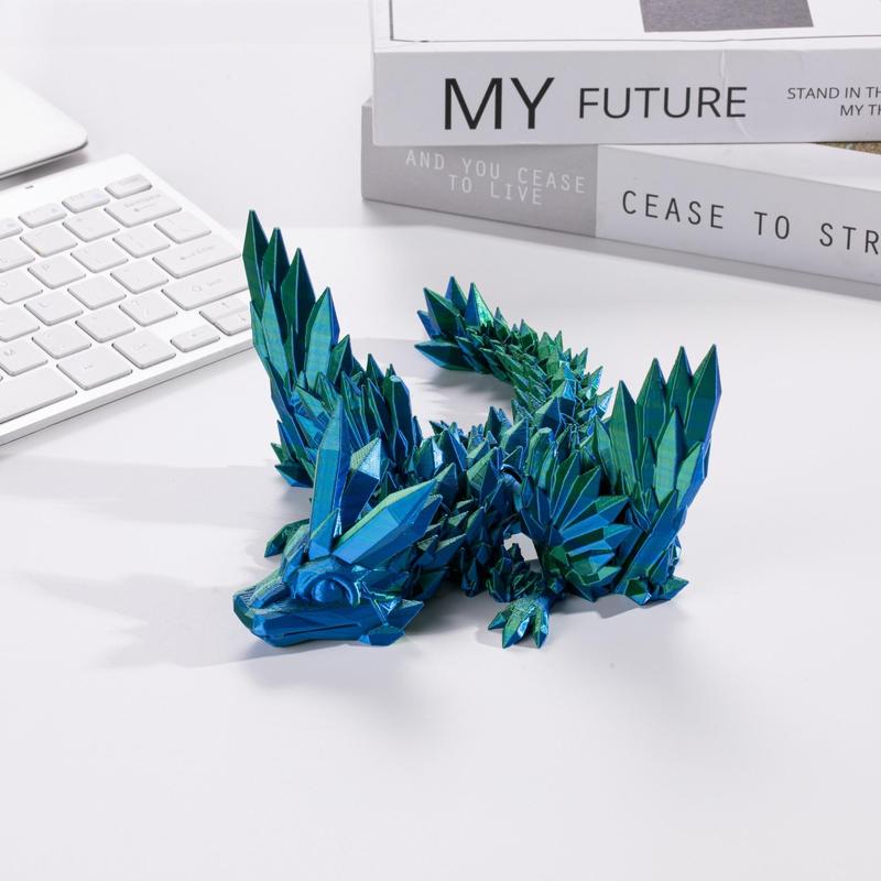 3D Flying Dragon Design Desktop Ornament, 1 Count Artificial Crystal Flying Dragon Decoration Craft, Summer Room Decor for Men, Boyfriend Gifts, Men Gifts, Fall Decor