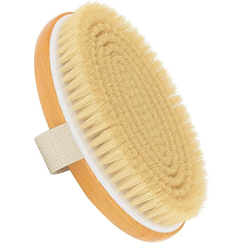 Dry Brushing Body Brush, Exfoliating Body Scrubbers, Natural Bristles for Dry Skin, Improve Circulation, Stop Ingrown Hairs, Reduce Acne and Cellulite-1 Pack(Creative Home) Accessories