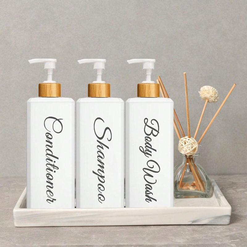 3pcs set 500ml Shampoo Dispenser, Empty Refillable Conditioner Dispensing Pump Bottle, Bathroom Shower Gel Dispenser