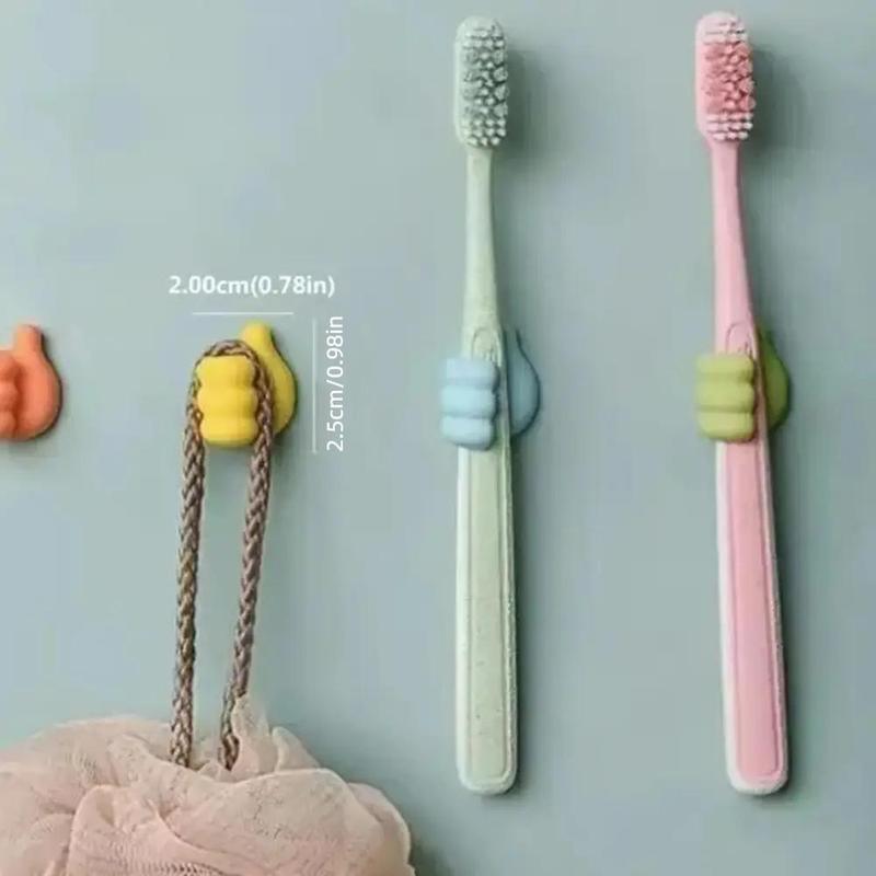 Thumb Wall Hook, 5 Counts Cute Creative Decorative Self Adhesive Desk Cable Hook, Cable Clip Hook for Organiser, Home Organizers, Summer Gift, Home Items