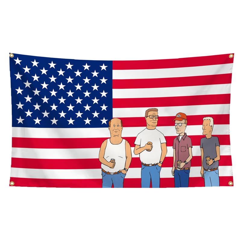 King of the Hill TV show America Flag Fun tapestry 3*5FT banner wall hanging wall art flag suitable for home decoration college dormitory bedroom living room party decoration flag