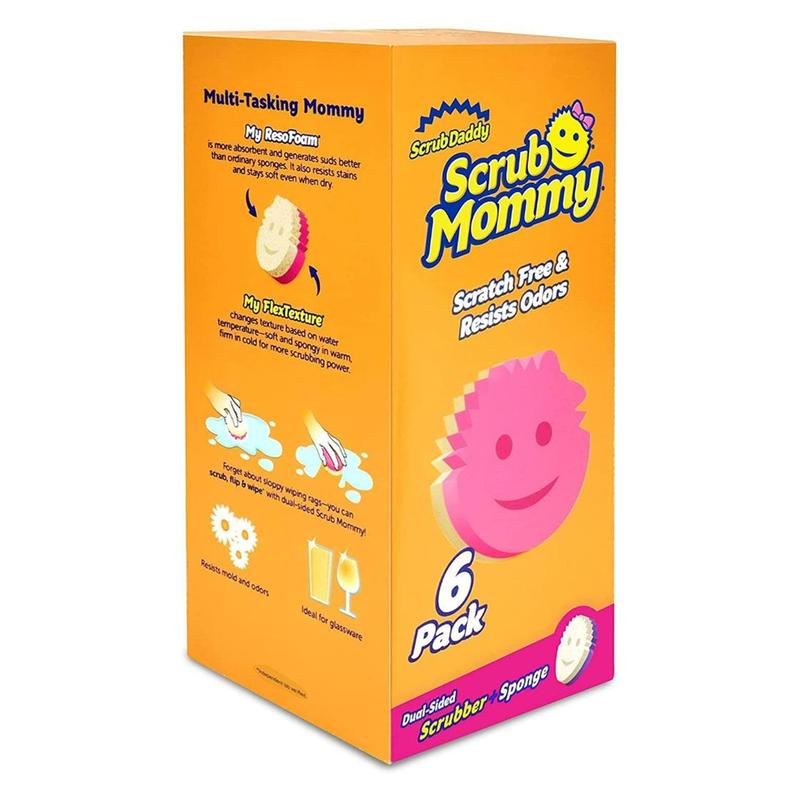 Scrub Mommy Dish Scrubber Dual-Sided Sponges Non-Scratch Cleaning Sponges Kitchen Bathroom Multi-Surface Safe for Scrubbing Wiping Spills magic sponge