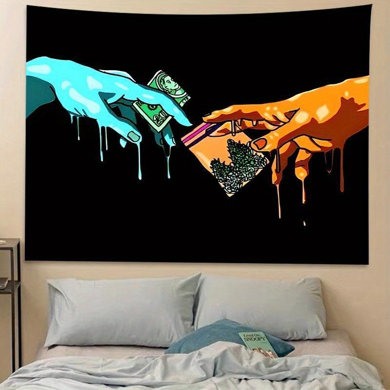 Modern Street Art Tapestry, Hands Pattern Wall Hanging Tapestry, Wall Art for Living Room, Bedroom, Home Decor, Room Decor