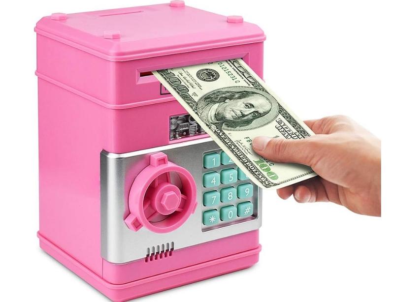 Hot Pink Piggy Bank - Cash Vault Bank for Saving - Decor Automatic Coin