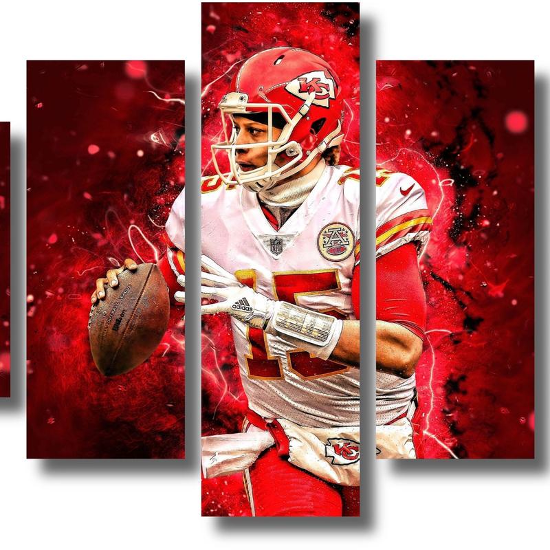 Patrick Mahomes Wall Art, Patrick Mahomes Poster, Kansas City Chiefs Poster, Gift for Birthday, UnFramed,Gift for Men