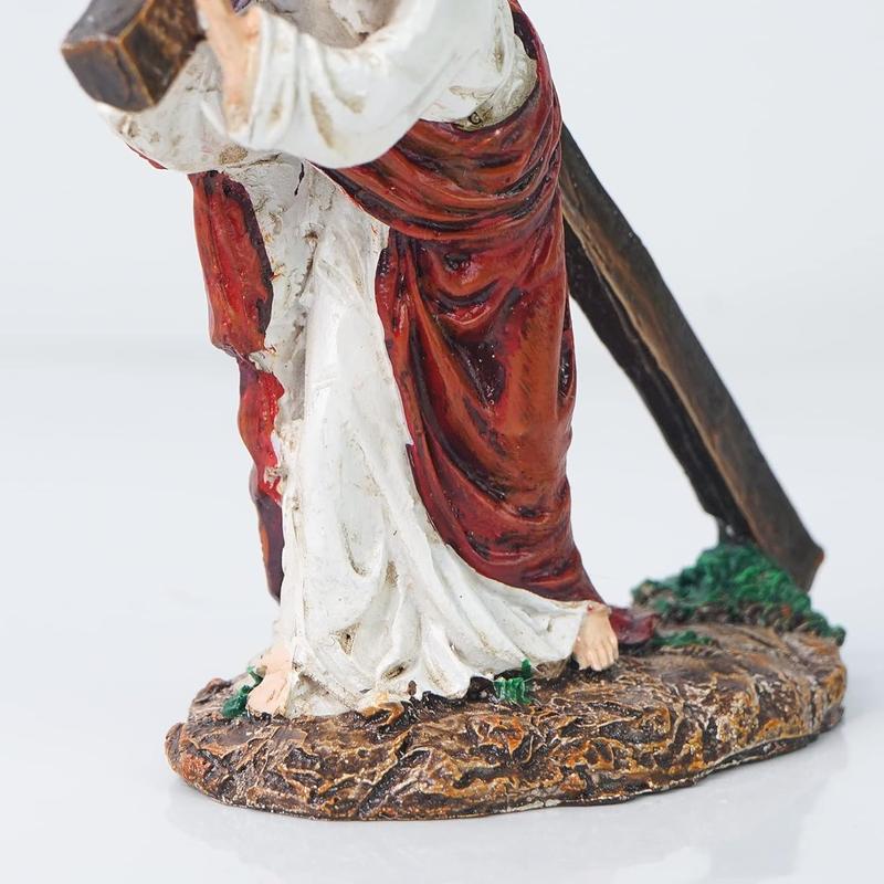 Jesus Carrying Cross Mini Statue Decor Gift Religious Ornaments Home Decor Religious Decor