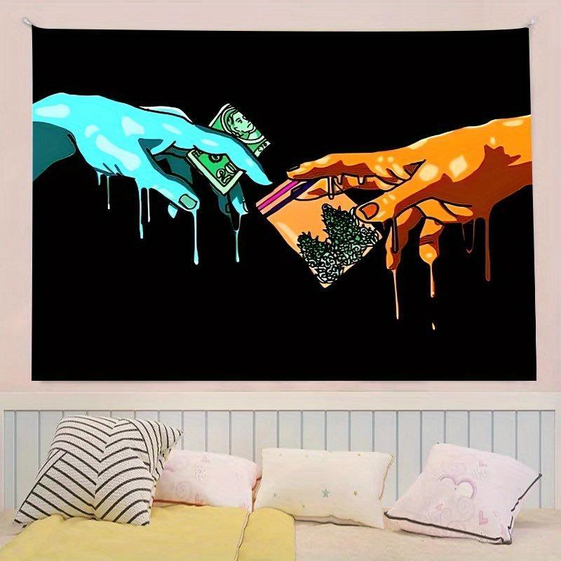 Modern Street Art Tapestry, Hands Pattern Wall Hanging Tapestry, Wall Art for Living Room, Bedroom, Home Decor, Room Decor