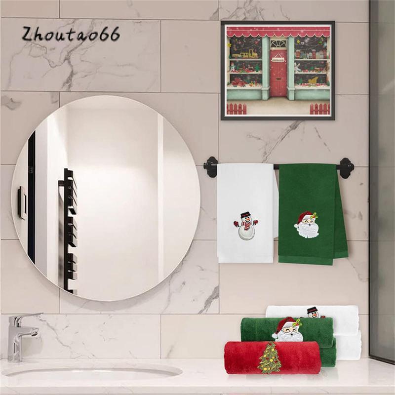 Christmas Hand Towels Set 3 Pack Kitchen Dish Towels Dishcloths for Bathroom Housewarming Gifts Decorations