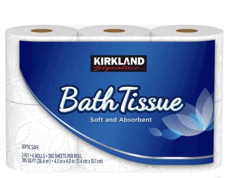 Kirkland Signature Bath Tissue, 2-Ply, 380 Sheets, 30 Rolls