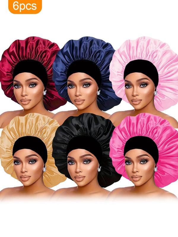 Solid Color Silky Hair Bonnet, 2024 New Style Soft Breathable Sleeping Bonnet, Hair Bonnet for Women, Fashion Accessories for Daily Use