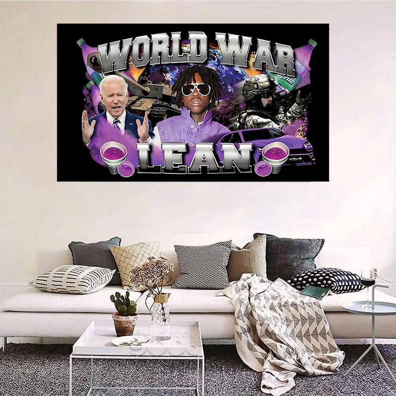 World War Lean 3x5Ft Flag Funny Rapper Tapestry Outdoor College Dorm Bedroom Man Cave Wall Decor Banner with 4 Brass Grommets