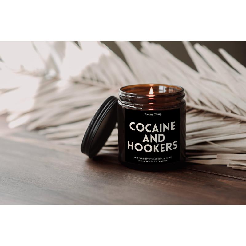 Smells Like Cocaine & Hookers, Funny Candle Gift, Funny Gift For Birthday, Adult Candle, Best Friend Birthday Gift, Soy Candle, Gift For Him