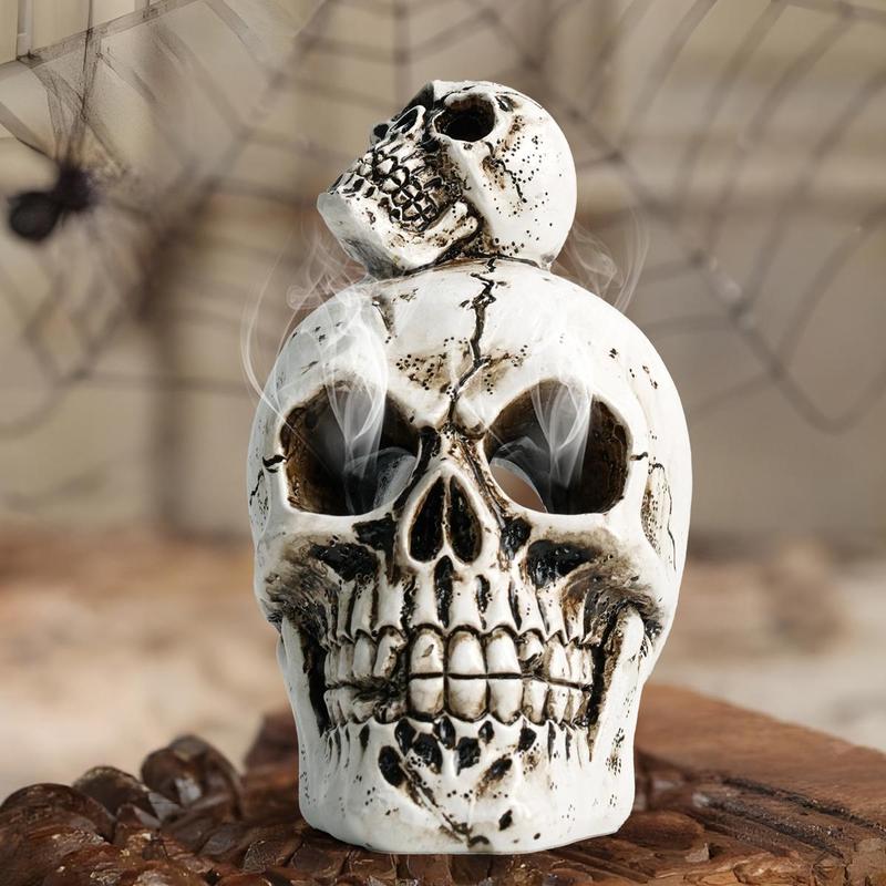 Halloween Skull Design Candle Holder, Creative Skull Design Incense Holder, Decorative Candle Holder for Home Decor, Room Decor, Birthday Gift Ideas