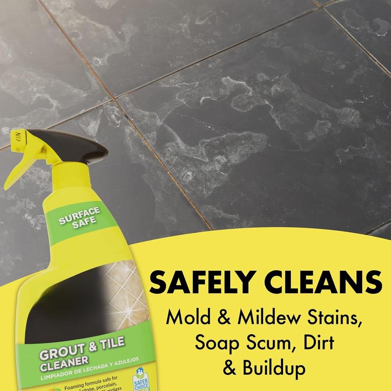 Grout and Tile Cleaner - 28 Ounce - Removes Tough Stains Dirt Caused by Mold Mildew Soap Scum and Hard Water Staining - Safe on Tile Ceramic Porcelain, pack of 2