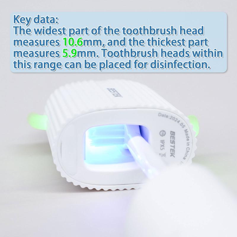 Bestek UV-C Toothbrush Sanitizer, Portable Sterilizer, Cover and Case for  Toothbrush