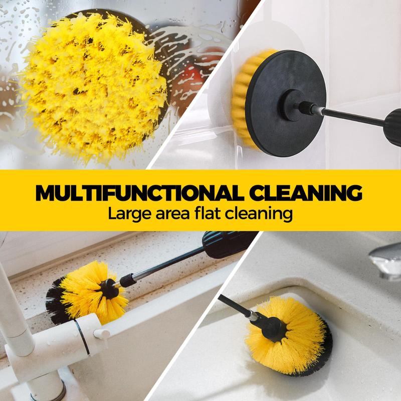 [ On Sale ] 6 Pack Cleaning Brush Power Scrubber Cleaning Brush Extended Long Attachment Set All Purpose Scrub Brushes Kit for Grout, Floor, Tub, Shower, Tile, Bathroom,Car Cleaning Brush，Yellow