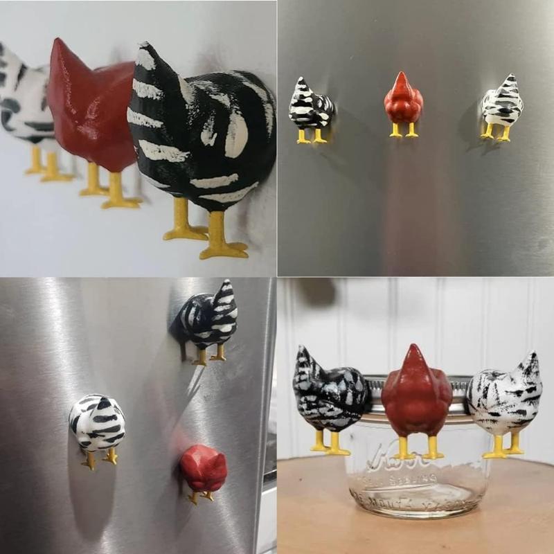 Funny Cute Cartoon Chicken Fridge Magnet - Great for Whiteboards, Lockers, Cabinets and Dishwashers - Great for Christmas and All Occasions, Christmas Decorations Thanksgiving, Christmas, New Year Gifts - 1011