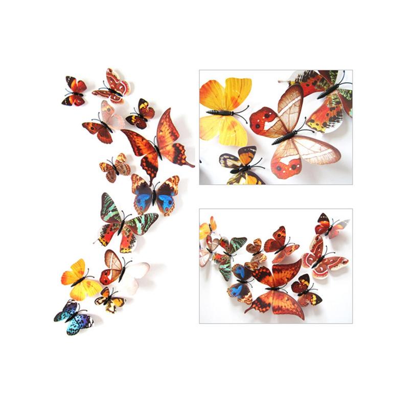 Cruel Summer 3D Butterfly Shaped Sticker, 12pcs Cute Butterfly Wall Sticker, Art Decal For Home Decoration, Room Decor