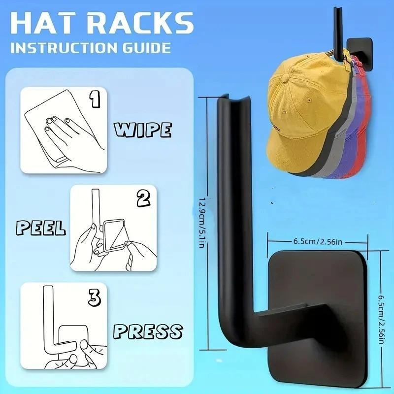 Wall Mounted Hat Rack, 2 Counts Hat Storage Rack, Hat Organizer, Durable Storage Organizer, Sturdy Hat Storage Rack for Home, Back To School Supplies, Bedroom Accessories, Christmas Gift