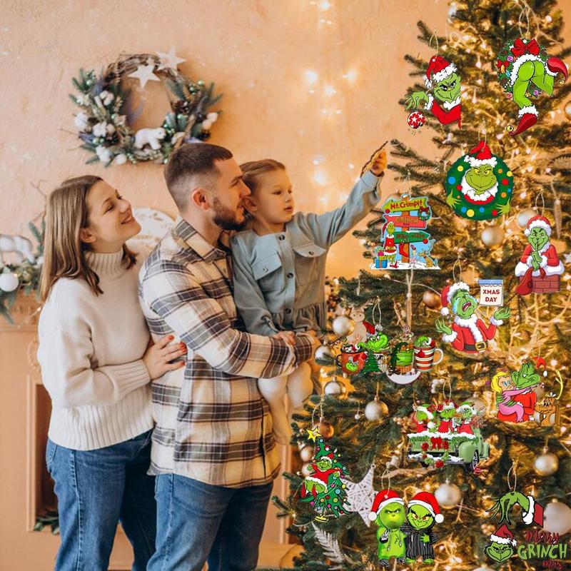 Christmas Tree Decorations 24Pcs Christmas Tree Ornament Winter Holiday Xmas Christmas Decor Paper Hanging Ornament for Indoors Home House Christmas Party Favor Supplies Decoration