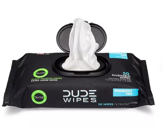 DUDE WIPES XL Flushable Wipes,Extra Large Fragrance Free Wipes 8 ct., 400 wipes Toilet Napkin