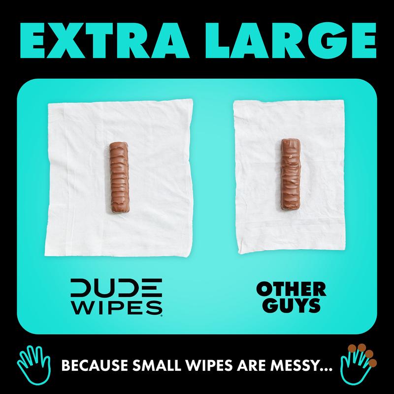 DUDE Flushable Wipes, Extra Large Mint Chill Wet Wipes, 48 Count, 5 Pack (240 Total)