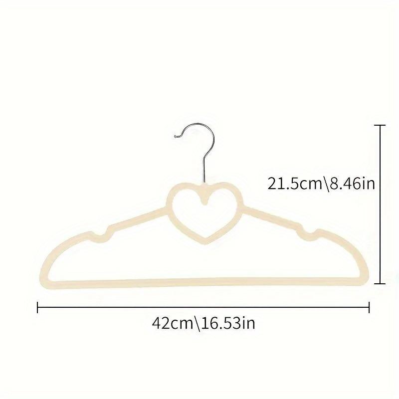 Heart Design Coat Clothes Hanger, 10pcs set Non-slip Clothes Hanger, Household Storage Organizer for Bedroom, Closet, Wardrobe