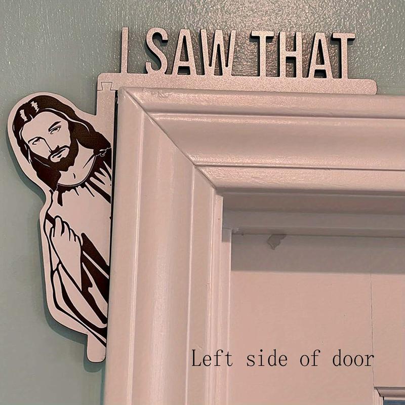 Wooden Door Hanger, Jesus Design Door Frame Decoration, Home Decor for Living Room Bedroom, Festive & Party Supplies