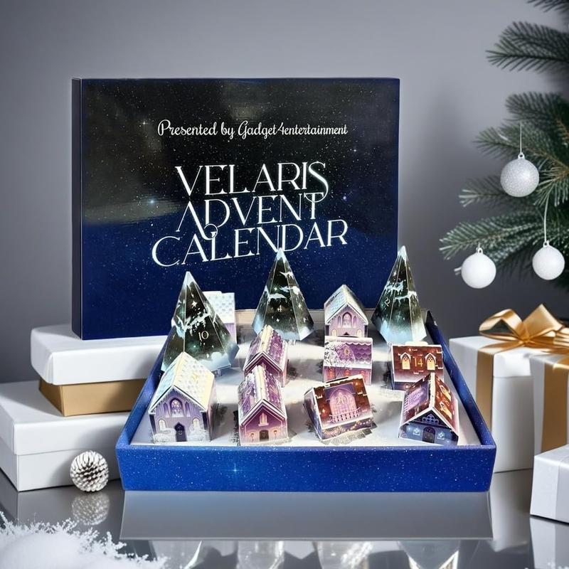 Velaris Advent Calendar, 1 Set 12 Day Christmas Advent Calendar, Xmas Countdown Calendar, Favors Gift for Adults and Kids