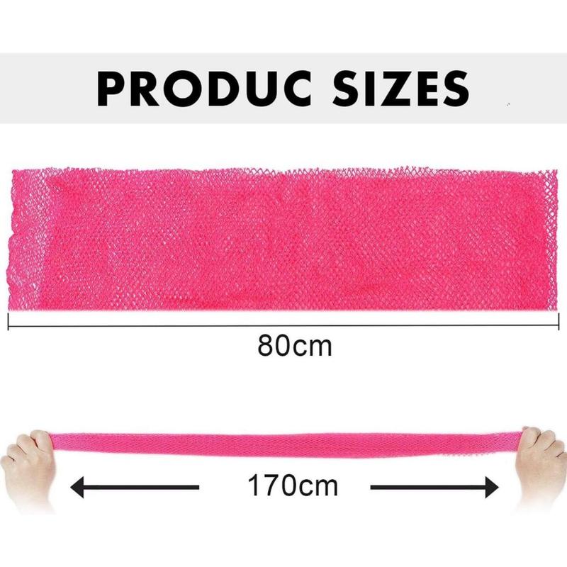 African Net Long Bath Net Sponge,African Bathing Body Exfoliating Net Shower Body  Back Scrubber Skin Smoother,Stretch Length to 66 INCH (Pink)(Creative Life Pavilion) Accessories