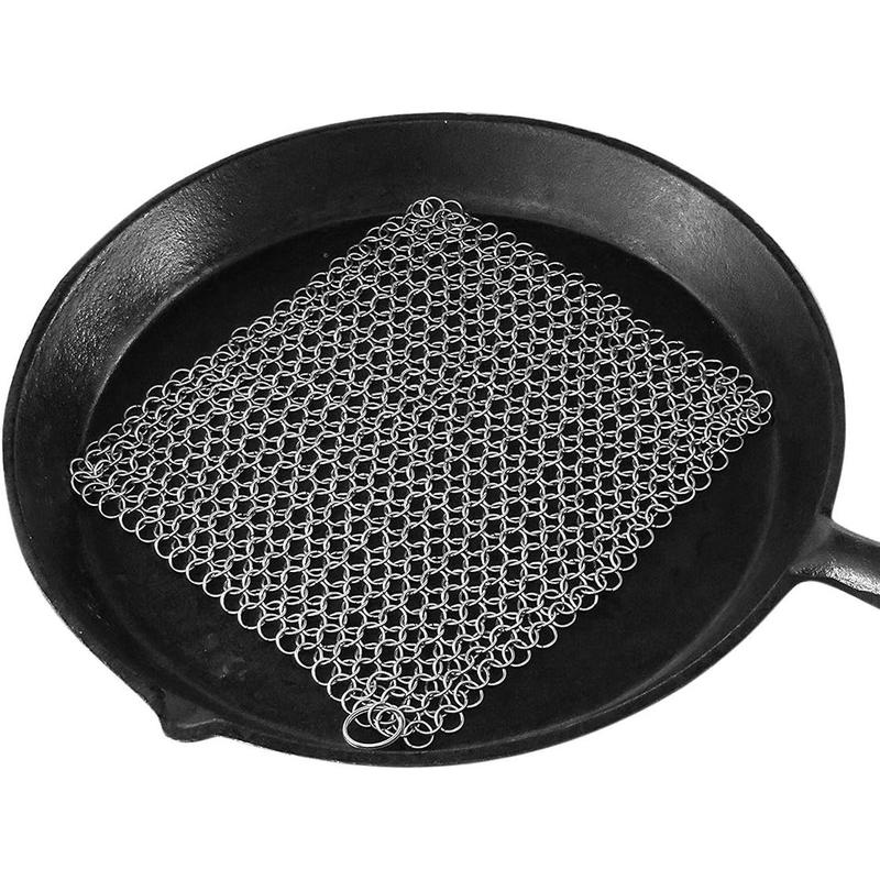 Cast Iron Scrubber Stainless Steel Cast Iron Skillet Cleaner 8