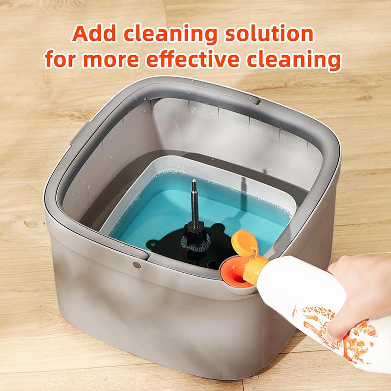 TikStar Spin Mop Bucket Set with Self-Separating Dirty & Clean Water System, Self-Drying 360° Spin Square Mop Head for Hardwood Tile Marble Floors