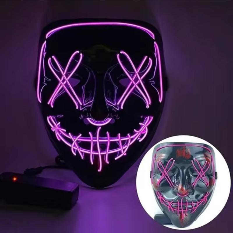 Pop trend Halloween Mask LED Light up Mask Scary mask for Festival Cosplay Halloween Costume Masquerade Parties, Carnival ,Gift Accessories