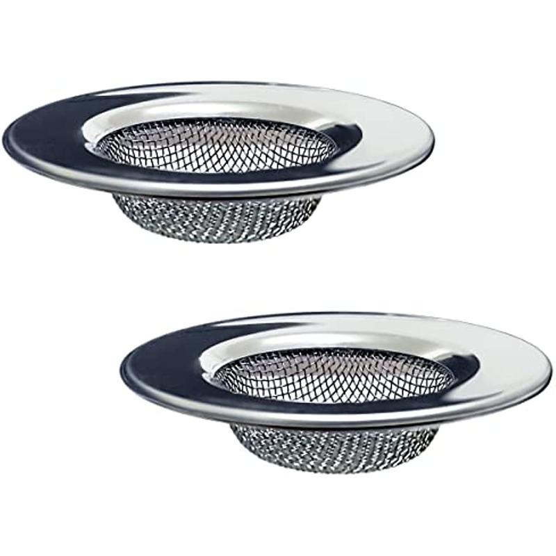 Stainless Steel Bathtub Strainer, 2pcs Sink Strainer, Shower Drain Hair Catcher, Sink Drain Strainer for Home Kitchen Bathroom