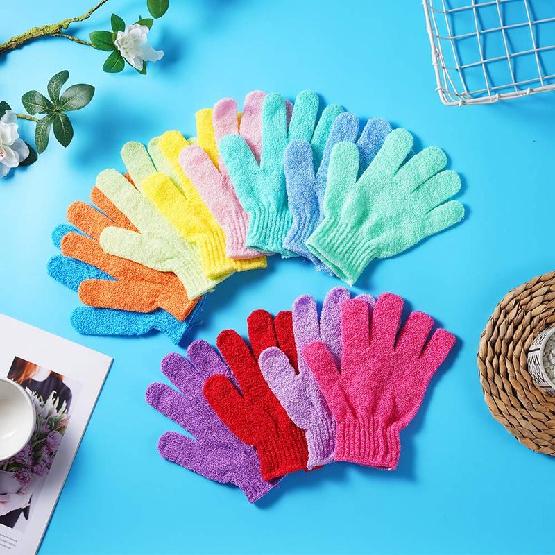 24 pcs Exfoliating Shower Gloves,Double Sided Exfoliating Bath Gloves Deep Clean Dead Skin for Spa Massage Beauty Skin Shower Body Scrubber Bathing Accessories.-12 Multi-Colors